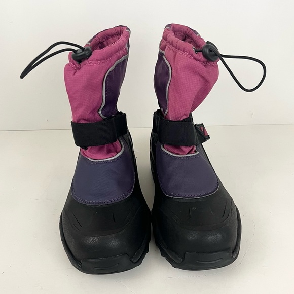 Lands’ End Pink Purple Black Adjustable Strap Snow Boots Women’s Size 8 - Picture 13 of 14